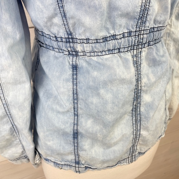 Charlotte Russe Blue White Bleached Denim Jacket - Picture 4 of 10